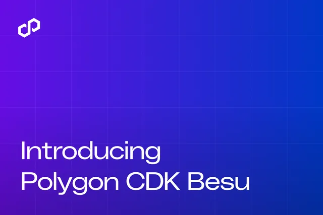 Purple-to-blue gradient graphic with the Polygon logo and the words "Introducing Polygon CDK Besu"